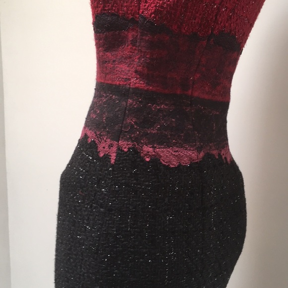 Host pick!🥰Like New❤️Talbot Runhof “Roxie” Tweed/Lace Dress 4 - Picture 3 of 8